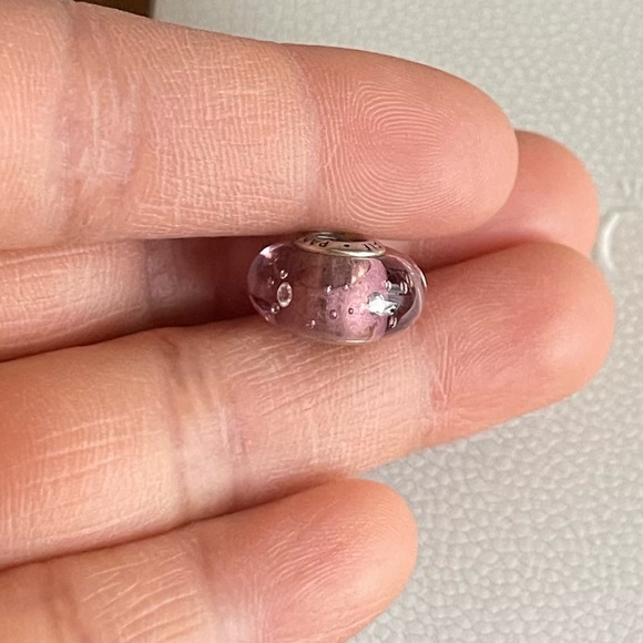 Retired Bubbles Purple Pandora Charm Murano Bead EUC - Picture 3 of 5